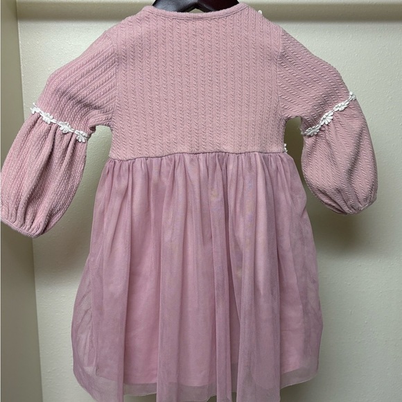 Pink and White Kids Dress - Picture 4 of 5